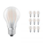 Confezione Multipack 10x Ledvance CLASSIC LED E27 Pera Filamento Ghiaccio 4.8W 470lm - 827 Bianco Molto Caldo | Dimmerabile - Sostitutiva 40W