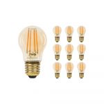 Confezione Multipack 10x Noxion Lucent LED E27 Sferica Filamento Ambra 4.1W 350lm - 822 Bianco Molto Caldo | Dimmerabile - Sostitutiva 32W