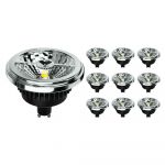 Confezione Multipack 10x Noxion Lucent Faretti LED GU10 AR111 15W 850lm 40D - 930 Luce Calda | Miglior resa cromatica - Dimmerabile - Sostitutiva 100W