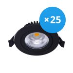 Confezione Multipack 25x Noxion LED Inclinabile Slim Spot Nero Il Giro 6W 550lm 60D - 927 Bianco Molto Caldo | 85mm - IP54 - Dimmerabile - Miglior resa cromatica