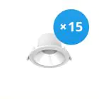 Confezione Multipack 15x Noxion Downlight LED Apollo 9W 1100lm 60D - 830 Luce Calda | 145mm - UGR 