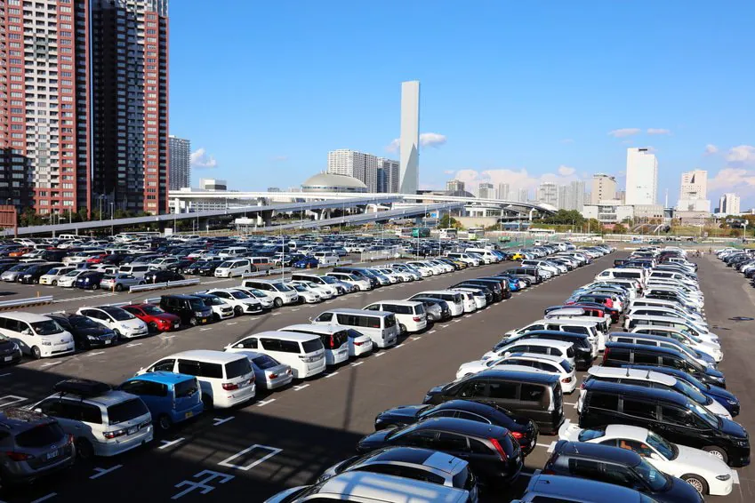 parking lots with cars